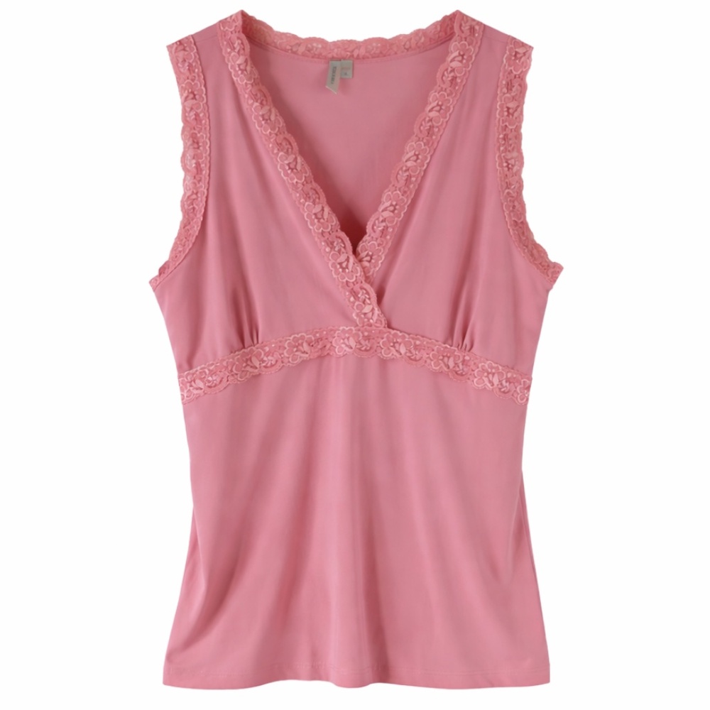 Susan Lawerence Y2K Pink Lace Trim Cami Top Size Small Coquette Soft Girl Fairy